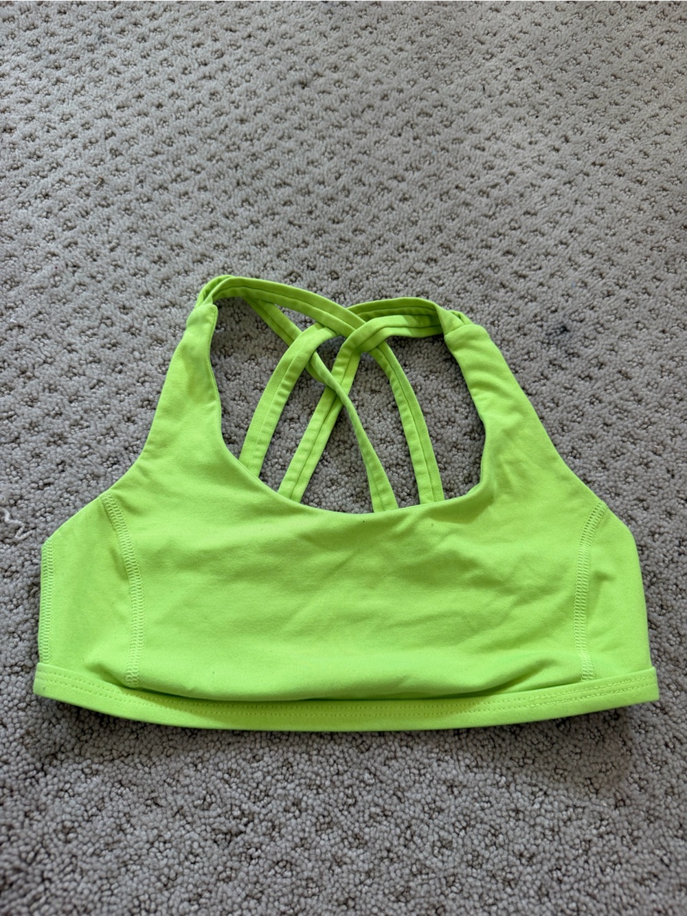 Under Armour Neon Lime Green Strappy Sports Bra